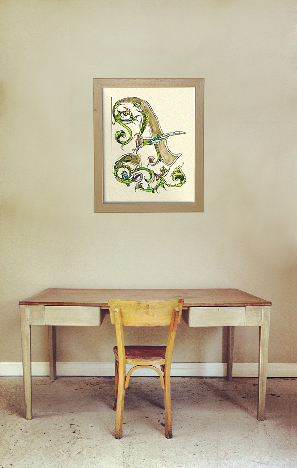 IlluimatedLetterAMockup